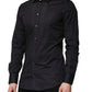 Dolce & Gabbana Blue Cotton GOLD Long Sleeves Formal Shirt
