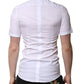 Dolce & Gabbana White Cotton Short Sleeves GOLD Casual Shirt