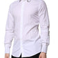 Dolce & Gabbana White Cotton GOLD Long Sleeves Formal Shirt
