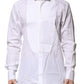 Dolce & Gabbana White GOLD Bib Poplin Dress Men Formal Shirt