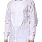 Dolce & Gabbana White GOLD Bib Poplin Dress Men Formal Shirt