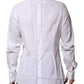Dolce & Gabbana White GOLD Bib Poplin Dress Men Formal Shirt