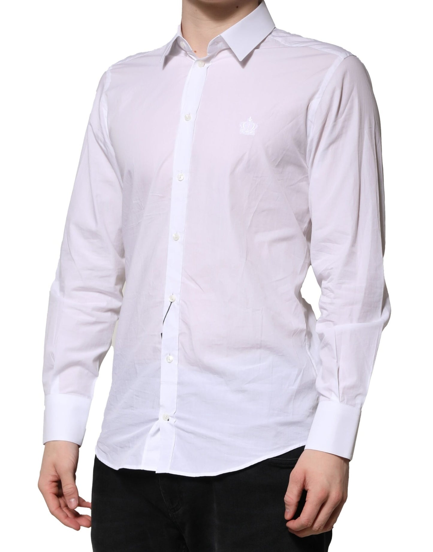 Dolce & Gabbana White MARTINI Long Sleeves Men Formal Shirt