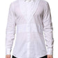Dolce & Gabbana White Cotton Ruffled Detailing Formal Shirt