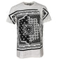 Dolce & Gabbana White Bandana Cotton Men Crew Neck T-shirt