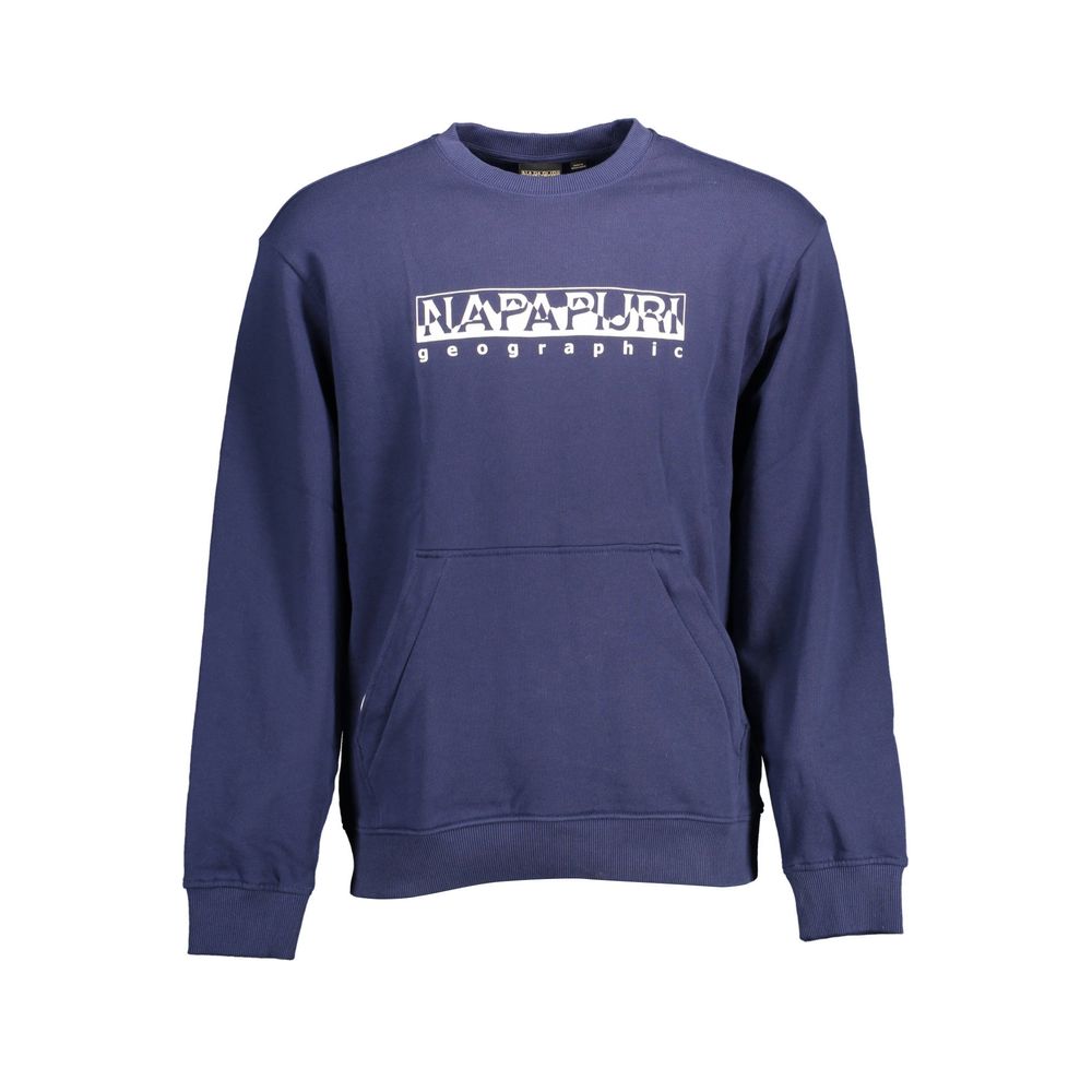 Napapijri Blue Cotton Men Sweater Mens Sweater