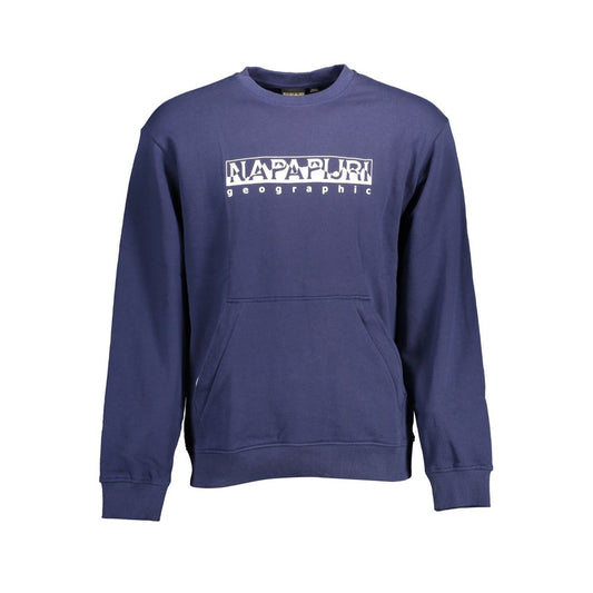 Napapijri Blue Cotton Men Sweater Mens Sweater