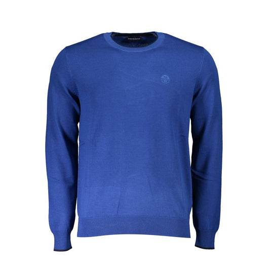 North Sails Blue Cotton Men Sweater Mens Sweater