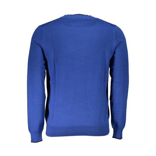 North Sails Blue Cotton Men Sweater Mens Sweater