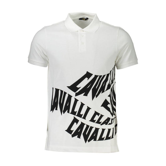 Cavalli Class White Cotton Men Polo Mens T-Shirt