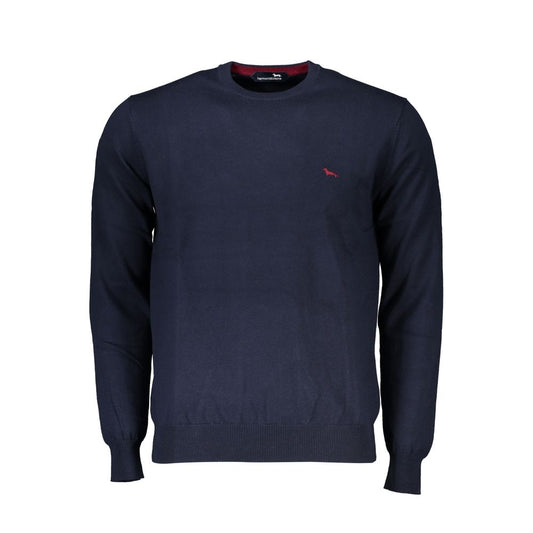 Harmont & Blaine Crew Neck Embroidered Blue Sweater Mens Sweater