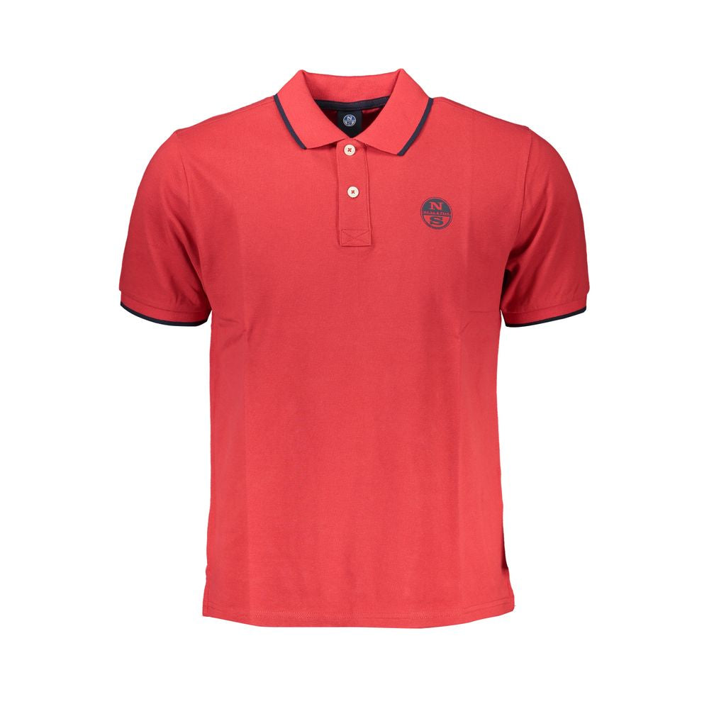 North Sails Red Cotton Polo Shirt Mens T-Shirt