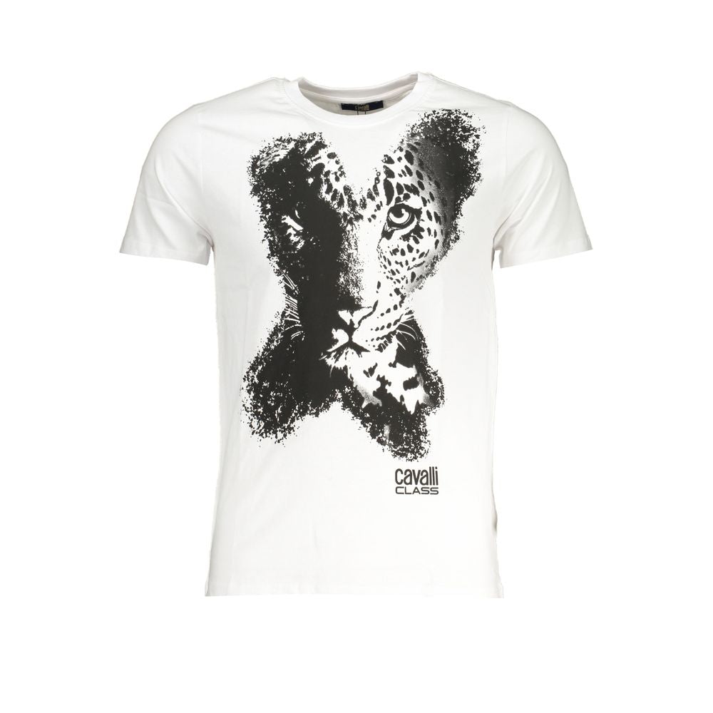 Cavalli Class White Cotton T-Shirt Mens T-Shirt