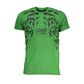 Cavalli Class Green Cotton T-Shirt Mens T-Shirt