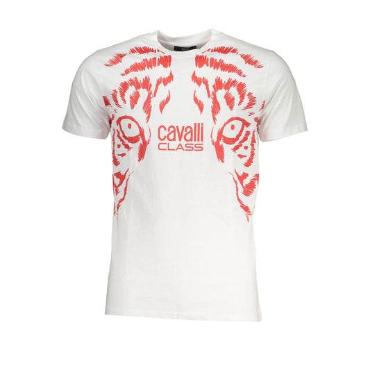 Cavalli Class White Cotton T-Shirt Mens T-Shirt
