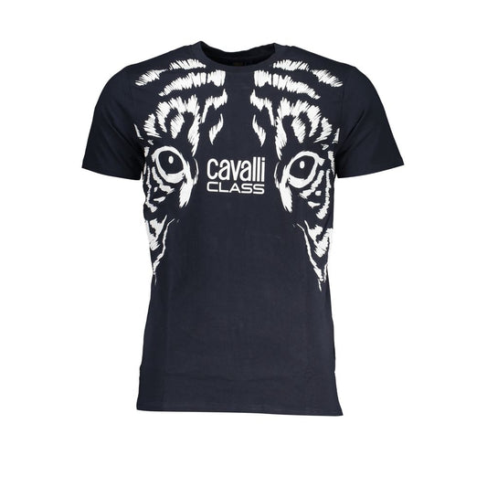 Cavalli Class Blue Cotton T-Shirt Mens T-Shirt