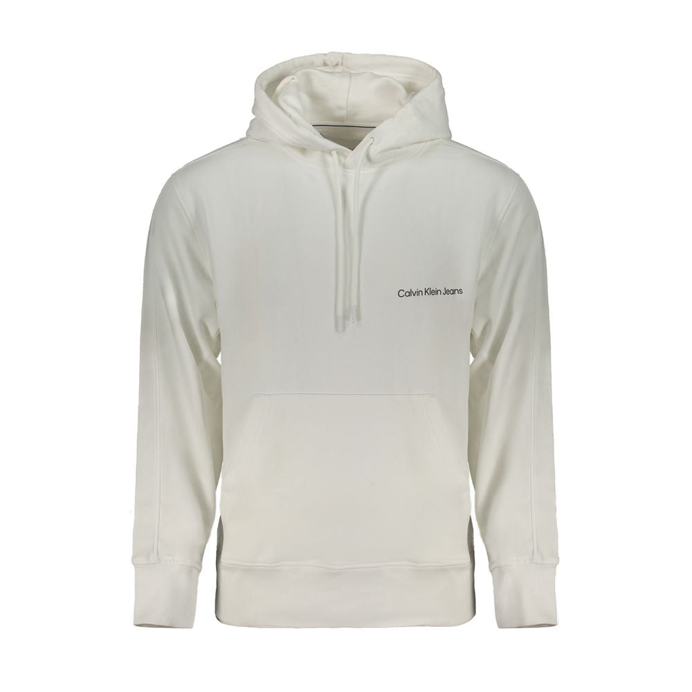 Calvin Klein White Cotton Men Sweater with Hood Mens Sweater