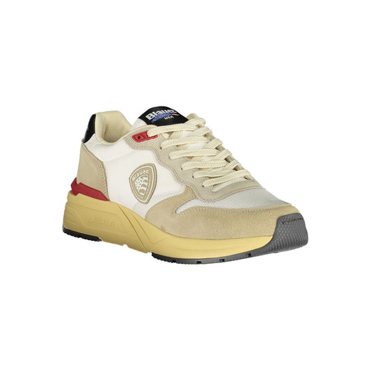 Blauer Beige Polyester Sneaker