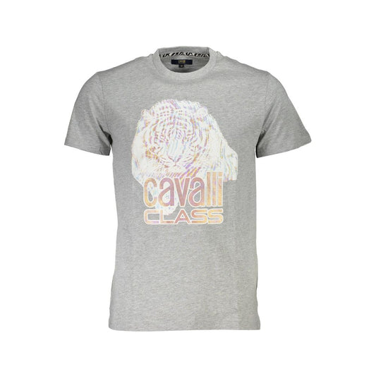 Cavalli Class Brown Cotton Men T-Shirt Mens T-Shirt