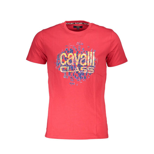 Cavalli Class Red Cotton Men T-Shirt Mens T-Shirt
