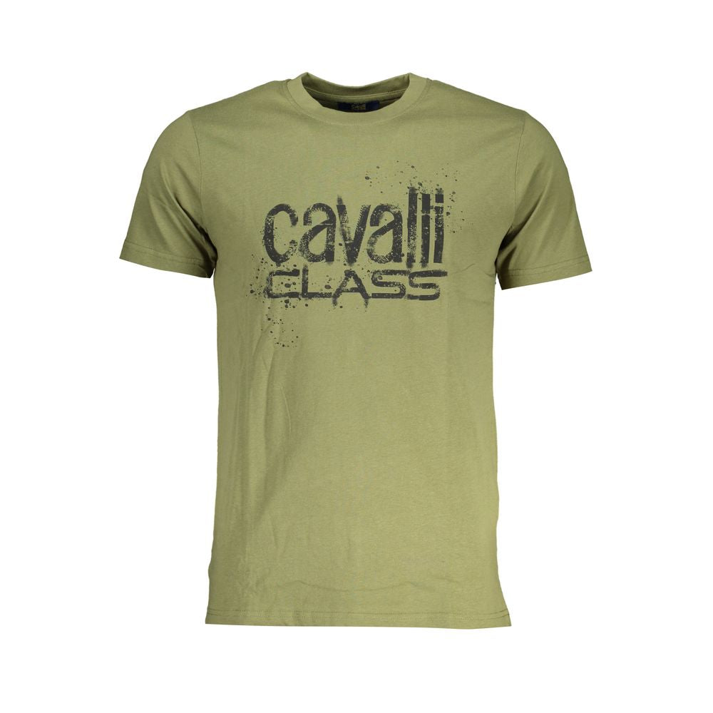 Cavalli Class Green Cotton T-Shirt Mens T-Shirt