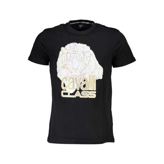 Cavalli Class Black Cotton Men T-Shirt Mens T-Shirt