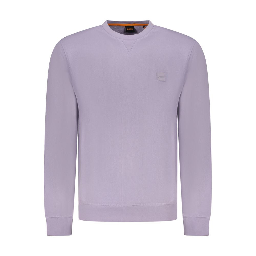 Hugo Boss Purple Cotton Men Sweater Mens Sweater