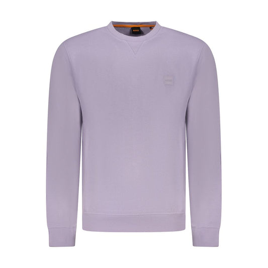 Hugo Boss Purple Cotton Men Sweater Mens Sweater