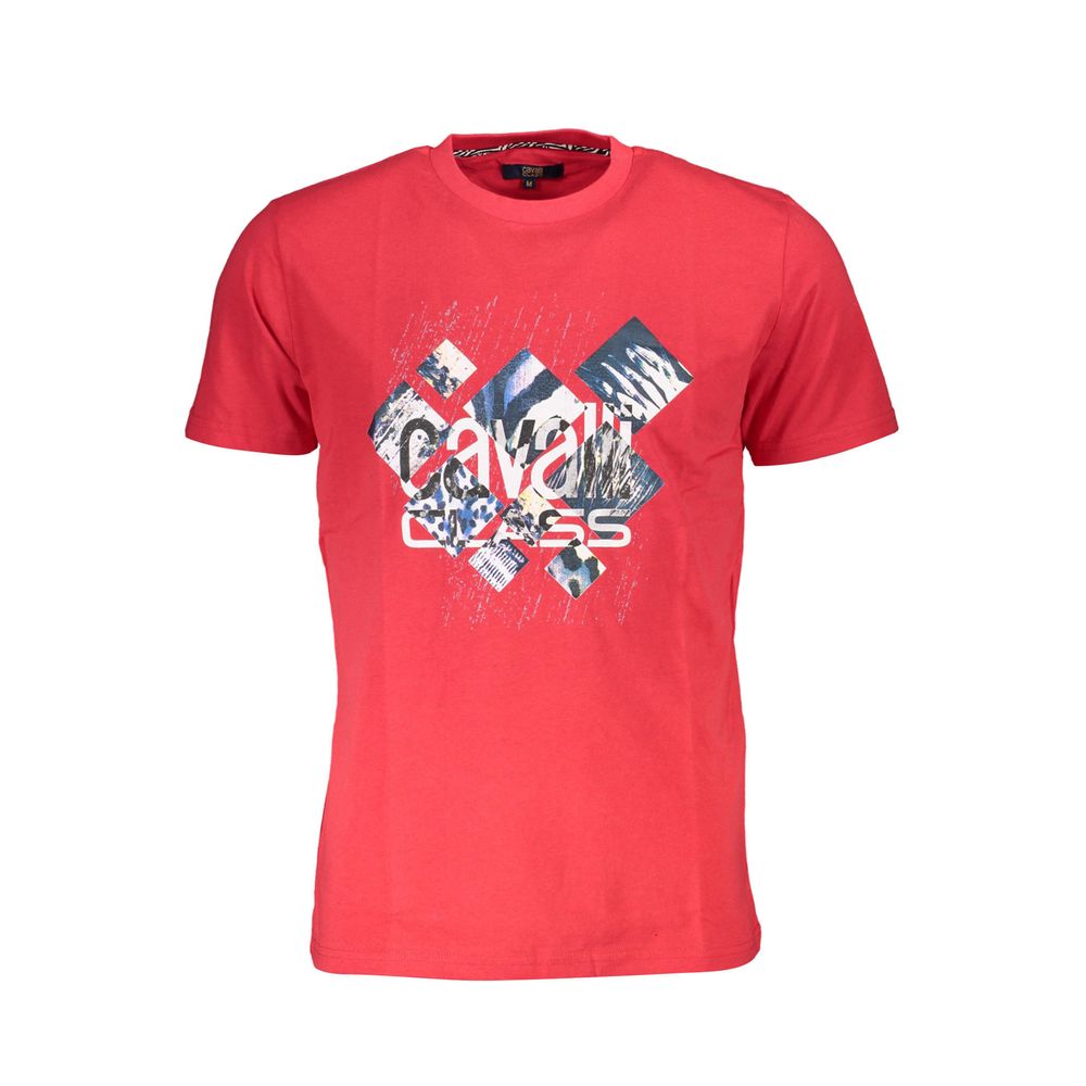 Cavalli Class Red Cotton Men T-Shirt Mens T-Shirt
