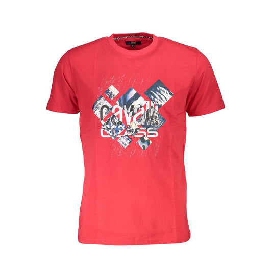 Cavalli Class Red Cotton Men T-Shirt Mens T-Shirt