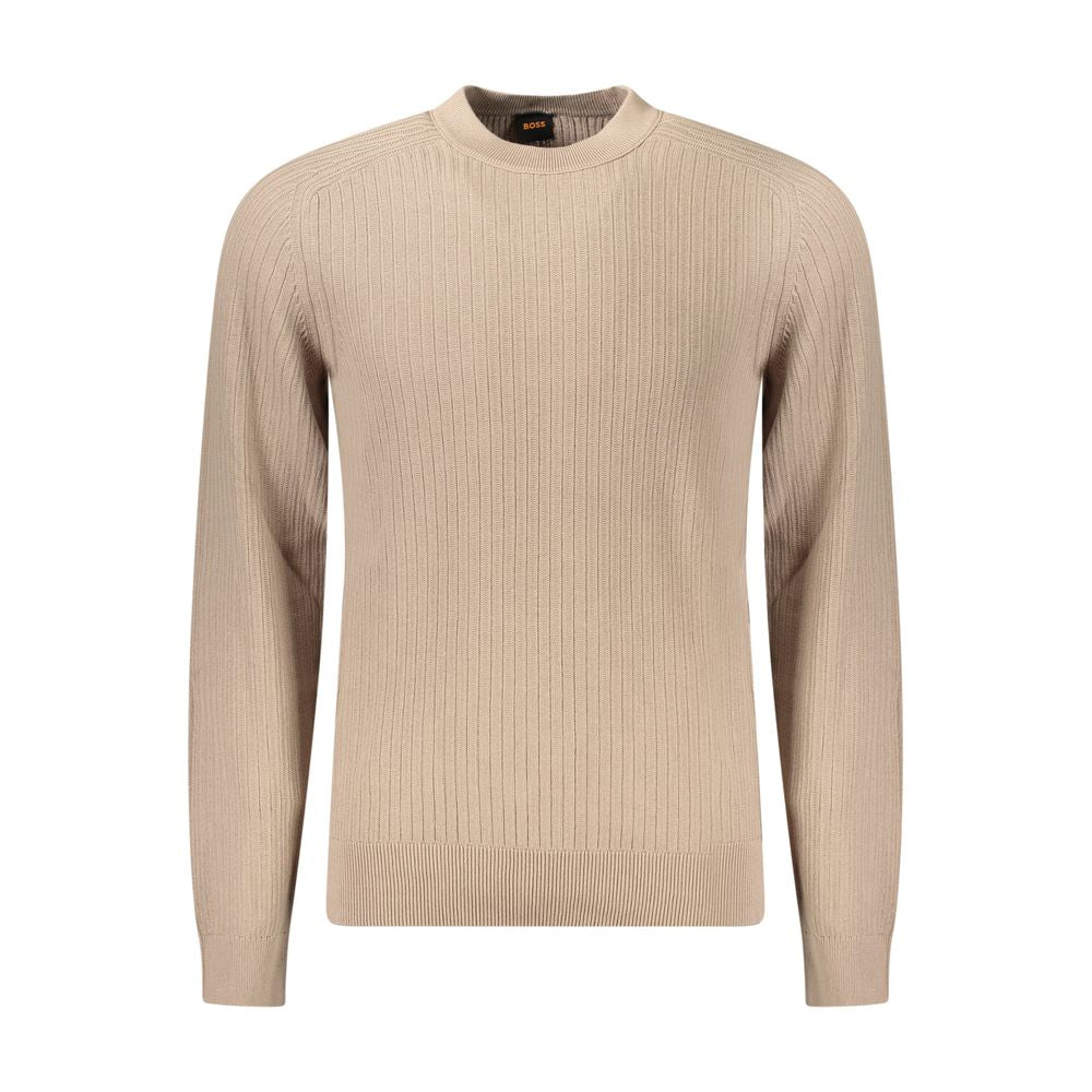 Hugo Boss Beige Cotton Men Sweater Mens Sweater