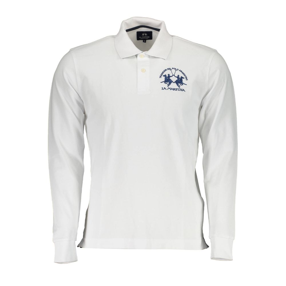 La Martina Elegant Long-Sleeved Polo with Contrast Detailing Mens T-Shirt