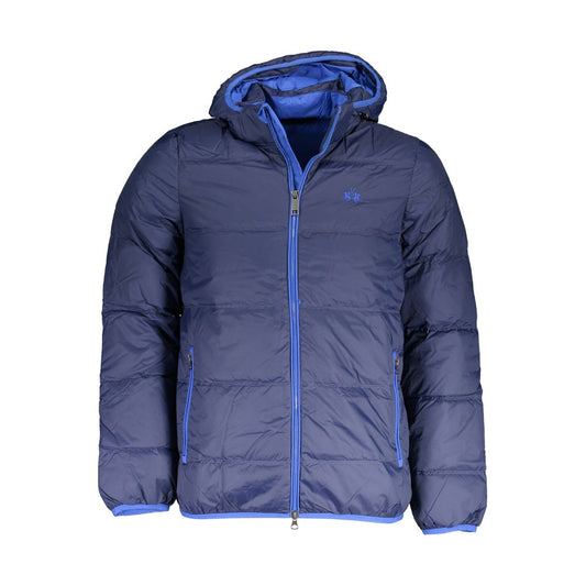 La Martina Blue Polyamide Men Jacket Mens Jacket