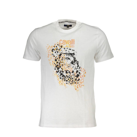 Cavalli Class White Cotton T-Shirt Mens T-Shirt