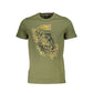 Cavalli Class Green Cotton Men T-Shirt Mens T-Shirt