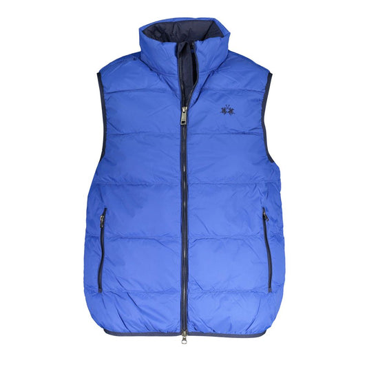 La Martina Blue Polyamide Men Jacket Mens Jacket