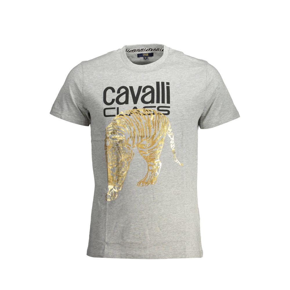 Cavalli Class Brown Cotton Men T-Shirt Mens T-Shirt
