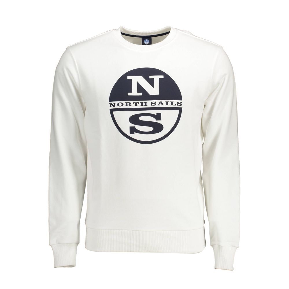 North Sails White Cotton Men Sweater Mens Sweater