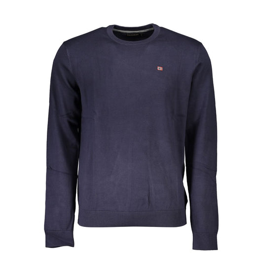 Napapijri Blue Cotton Men Sweater Mens Sweater