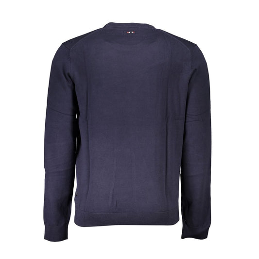 Napapijri Blue Cotton Men Sweater Mens Sweater