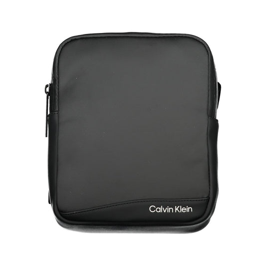 Calvin Klein Sleek Black Recycled Polyester Shoulder Bag Mens Shoulder Bag