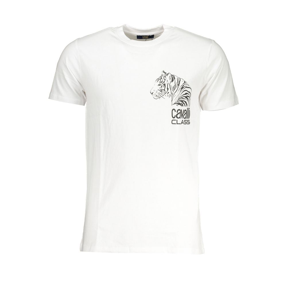 Cavalli Class White Cotton T-Shirt Mens T-Shirt