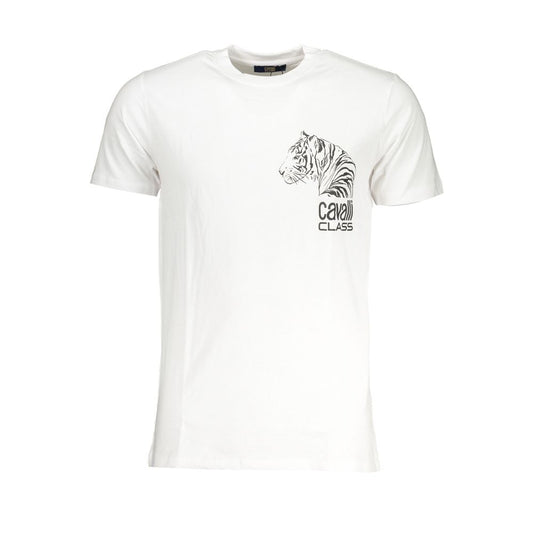 Cavalli Class White Cotton T-Shirt Mens T-Shirt
