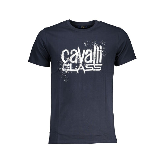 Cavalli Class Blue Cotton T-Shirt Mens T-Shirt