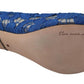Dolce & Gabbana Blue Lace Crystal Ballet Pumps Shoes
