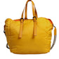 Dolce & Gabbana Yellow Orange Nylon Logo Plaque Hand Shoulder Tote Bag