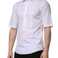 Dolce & Gabbana White Cotton Short Sleeves Men Formal Shirt