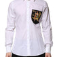Dolce & Gabbana White Cotton MARTINI Long Sleeve Formal Shirt