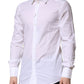 Dolce & Gabbana White Cotton GOLD Long Sleeves Formal Shirt