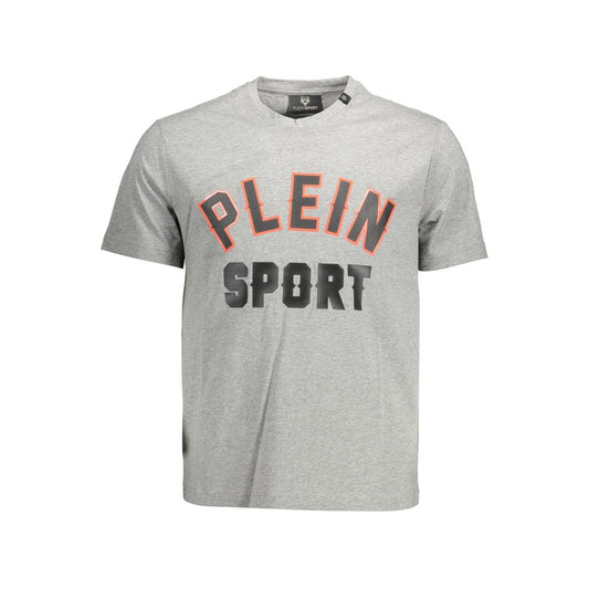 Plein Sport Gray Cotton Men T-Shirt Mens T-Shirt
